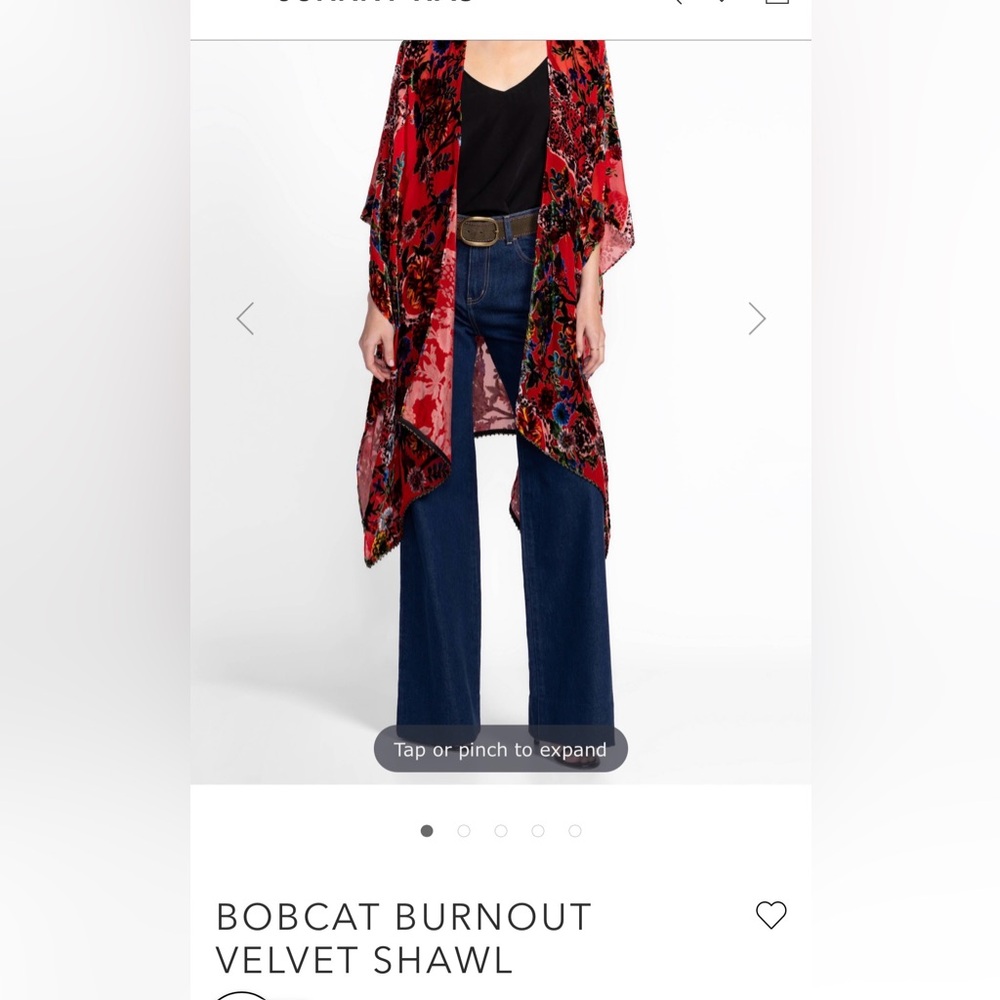 Johnny Was Bobcat Burnout Velvet Shawl NWOT - Picture 6 of 6